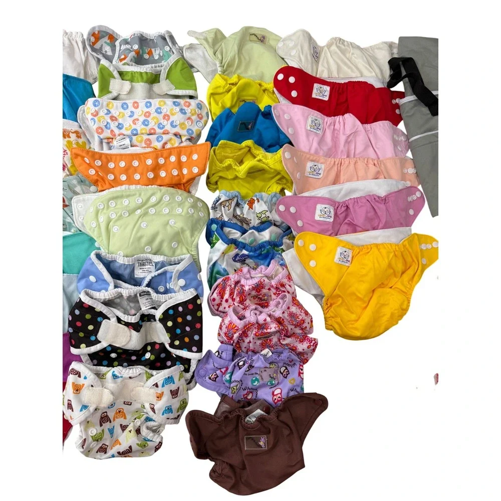 Cloth Diaper Lot AppleCheeks Thirsties Rumparooz UBBCARE Wet Bag Inserts Wipes
